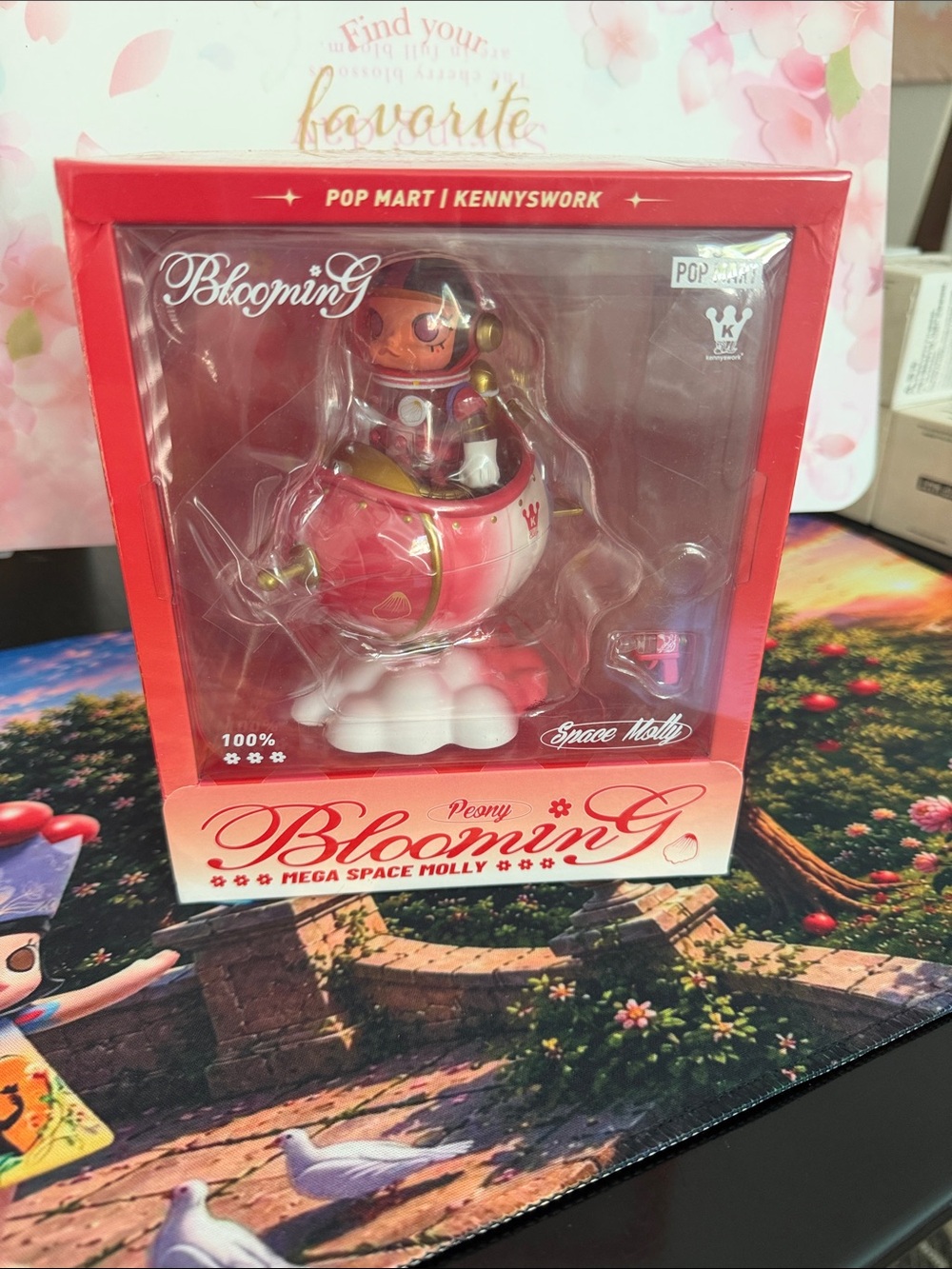 Mega Space Molly” BLOOMING PEONY” pop mart/kennyswork NEW